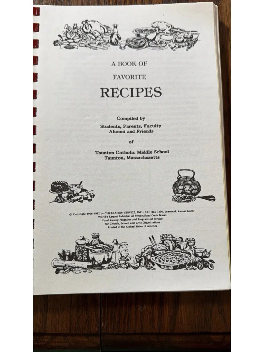 Crusader Cookbook Taunton Catholic Middle School Massachusetts 1992